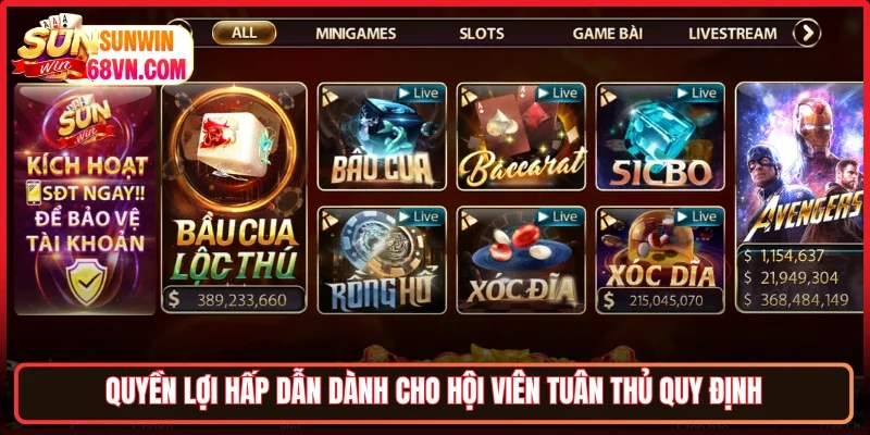 Quyền lợi hấp dẫn dành cho hội viên tuân thủ quy định